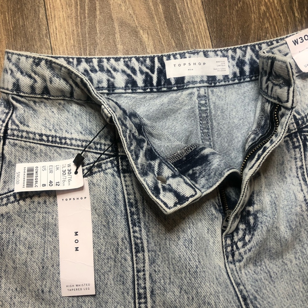 TOPSHOP 90s Vintage HIGH WAISTED MOM JEANS Sz8 $90